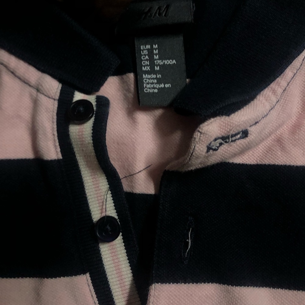 Pink and NAVY blue striped shirt